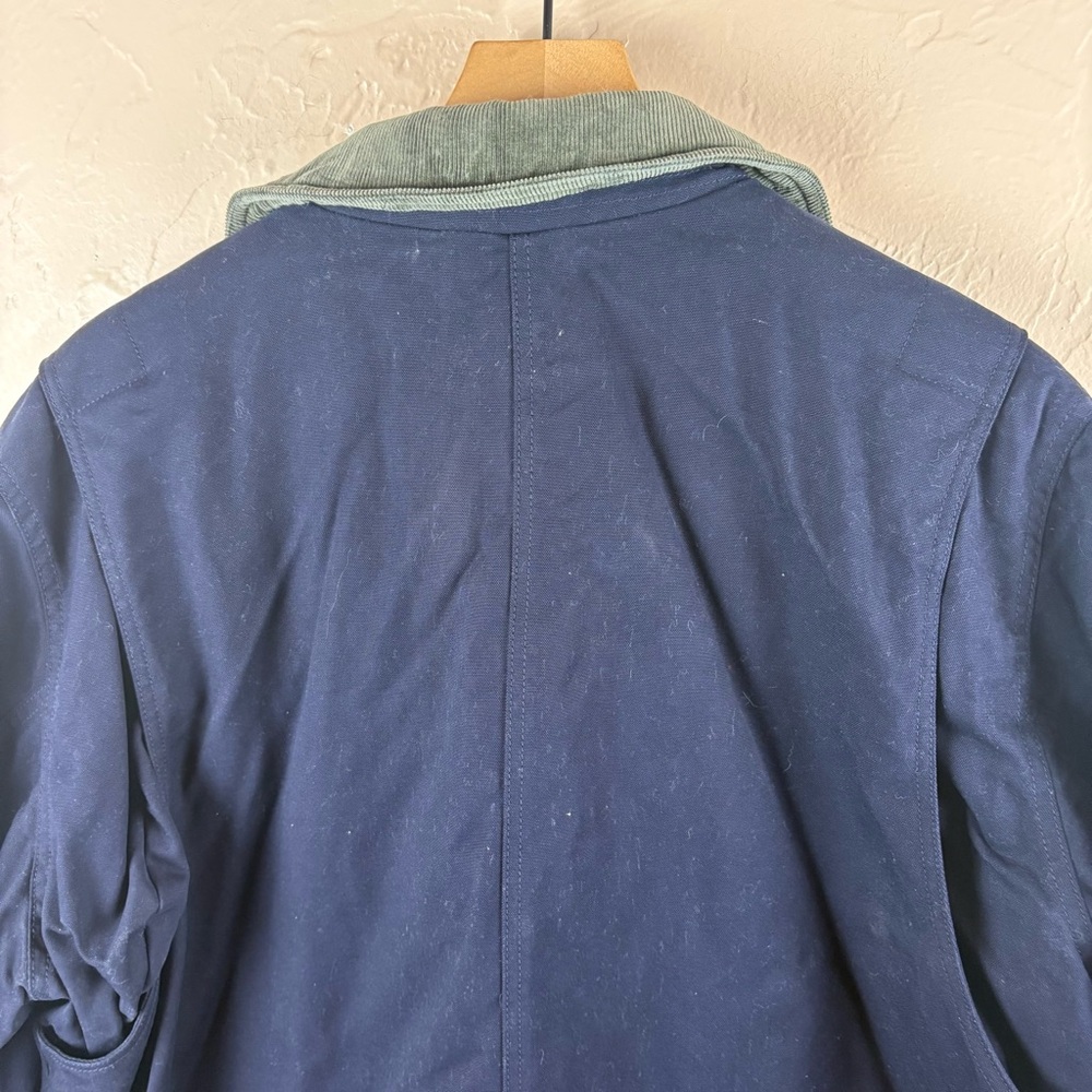 Lands End Women's Navy Blue Chore Barn Coat Corduroy Size 1X 16W 18W Thermolite - Picture 6 of 13